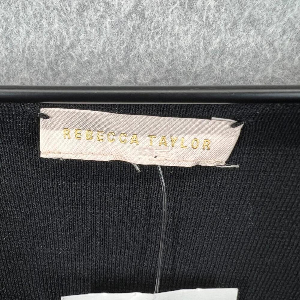 Rebecca Taylor Womens M Blouse Crochet Floral Cotton Embellished V Neck Sweater‎ - Picture 3 of 8